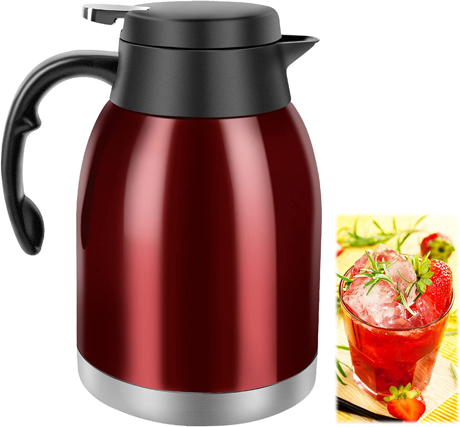 Stainless Steel Thermal Coffee Carafe Dispenser, Unbreakable